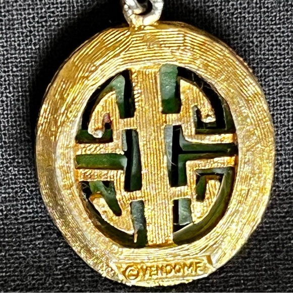 Vendome Faux Jade Carved Pendant - Picture 6 of 11